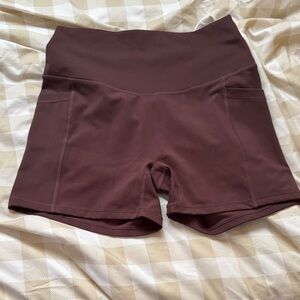 Women's Brown High-Waisted booty Shorts
